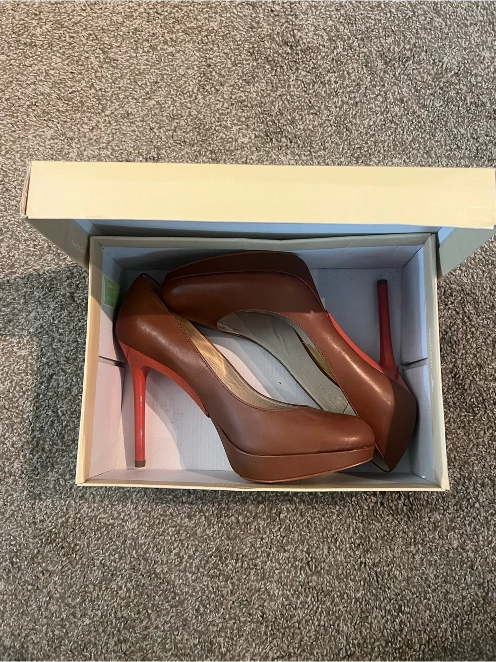 Michael Kors Brown Leather Platform Pumps | Size 10